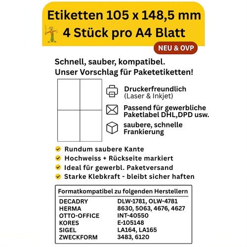 200 paket etiketten 105 - 105, 148