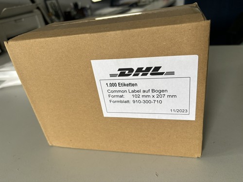 1000x dhl versand - 1000x, etiketten
