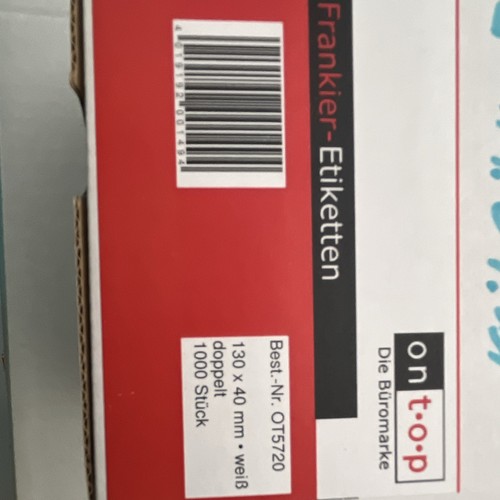 Frankieretiketten 130x40 weiss - 130x40,