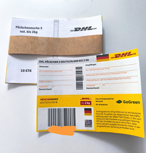 Dhl päckchenmarken s - 10,
