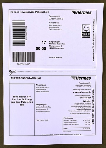100 hermes etiketten original - 100,